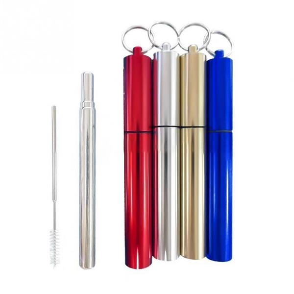 Stainless steel telescopic straw with case