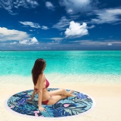 100% Microfiber Round Fringe Towel