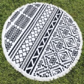 100% Microfiber Round Fringe Towel