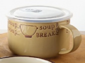 Stoneware Soup Cup with Vented Lid
