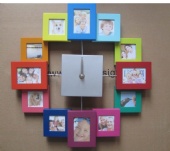 12 PHOTO FRAMEs AND CLOCK