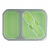 Silicone Collapsible Lunch Box, 2-Compartment, BPA Free