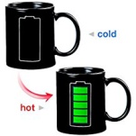 Magic Heat Changing Coffee Mug - Battery Meter Funny Cup