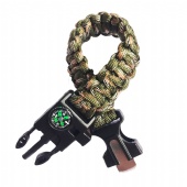 Multifunctional Outdoor Survival Paracord Bracelet with Flint Fire Starter,Compass,Emergency Whistle&Knife/Scraper