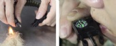 Multifunctional Outdoor Survival Paracord Bracelet with Flint Fire Starter,Compass,Emergency Whistle&Knife/Scraper
