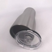Double wall stainless steel vacuum wood grain tumbler with lid