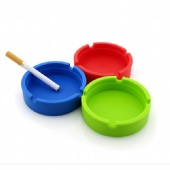 Portable Rubber Silicone Ashtray Round Cigarette Holder