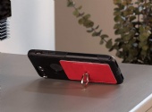 Acquality PU Leather Cell Phone Wallet/Pocket/Card Holder with Ring Stand for Mobile Devices, Adhesive Sticker Back