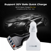 4-Port USB Quick Charge 3.0 Car Charger-- Charging Fast