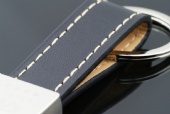 Metal Keychain with PU Leather