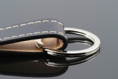 Metal Keychain with PU Leather