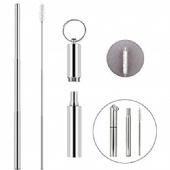 Stainless steel telescopic straw with case