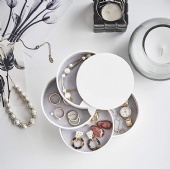 Desktop multi-layer dustproof rotating jewelry storage box