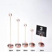 Solid stainless steel table number vertical card holder