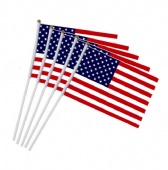 American Polyester Hand Waving Flag with Pole
