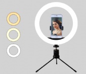 Selfie Ring Light with Tripod Stand & Cell Phone Holder for Live Stream/Makeup