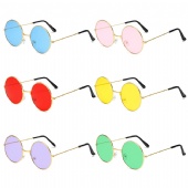 Colored Round Hippie Vintage Unisex Sunglasses