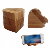 Bamboo Heart Shape Phone Holder