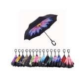Windproof Reversible Umbrella with C Shape Handle