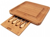 Bamboo Cheese Board Set With Cutlery