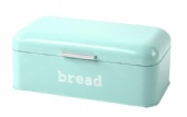 Bread Box for Kitchen Counter - Stainless Steel Bread Bin, Dry Food Storage Container for Loaves, Pastries, Toast and More - Retro Vintage Design, Turquoise, 16.75 x 9 x 6.5 inches