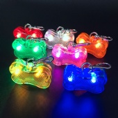 Colorful bone-shaped flashing dog pendant led