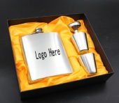 7 Ounce Stainless Steel Flask With 2 Cups and a Funnel