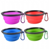Collapsible Dog Bowl Silicone  Foldable with Carabiner Clip