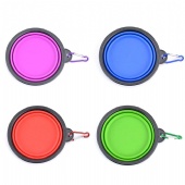 Collapsible Dog Bowl Silicone  Foldable with Carabiner Clip
