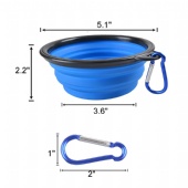 Collapsible Dog Bowl Silicone  Foldable with Carabiner Clip