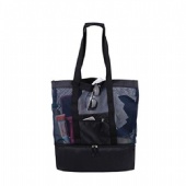 Mesh Beach Tote Bag with Insulated Picnic Cooler