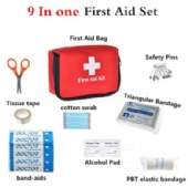 9 In one First Aid Kit,Home/Travel First Aid Kit Survival